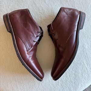 brown leather boots chukka Zurich Mens 11 (45) burgundy Made in Argentina